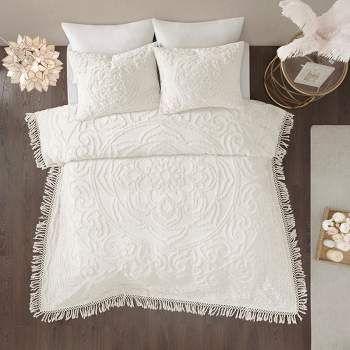 Twin/Twin XL Cecily 2pc Cotton Chenille Coverlet Set - Ivory