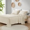 Elegant Solid Organic Cotton Sateen Sheet Set, All Season Bedding Set, Cozy Home Textile for Lux Bedroom Decor - 3 of 4