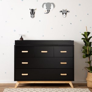 black nursery dresser Storkcraft Brookside 6 Drawer Nursery Double Dresser, Black