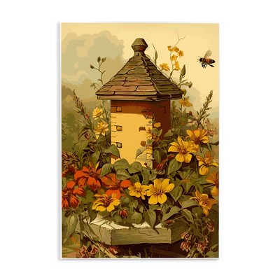 Stupell Industries Bees & Floral Architecture, 10" x 15"