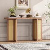 HDZNVF Farmhouse Rattan Console Table Entryway Table, Narrow Console Table with Storage, Natural Wood Wash - 2 of 4