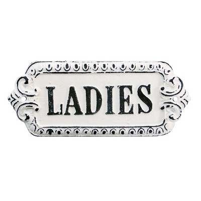 VIP Metal 8.5 in. White Ladies Bathroom Door Sign