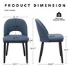 Upholstered Dining Chairs Set of 2, Modern Kitchen Chairs with Back and Deep Seat, Fabric Dining Room Chairs with Wood Legs for Kitchen - 2 of 4