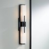Possini Euro Design Midtown Mid Century Modern Wall Light Black Hardwire 23 1/2" 2-Light Fixture White Glass for Bedroom Bathroom Vanity Reading House - 2 of 4