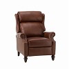 Ripheus Genuine Leather Manual Recliner with Nailhead Trims and Solid Wood Legs | KARAT HOME - 2 of 4