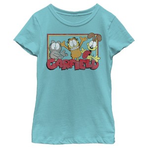 Girl's Garfield Distressed Friends Squad T-Shirt - 1 of 4