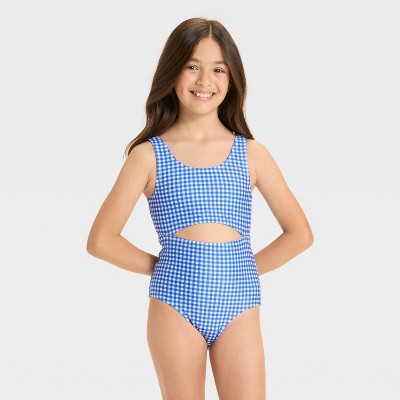 Girls' Gingham Printed One Piece Swimsuit - Cat & Jack™