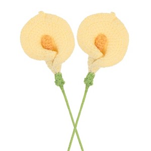 Unique Bargains Knitted Crochet Artificial Durable Artificial Flowers 2 Pcs - 1 of 4