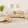 Tangkula 2PCS C-Shaped Side Table Compact 2-tier Storage End Table for Small Space - 2 of 4