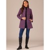 INSPIRE CHIC Women's Winter Stand Collar Single Breasted Mid-thigh Long Overcoat - image 2 of 4