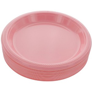 Disposable Plastic Plates, 10.4 Inches Plastic Dinner Plates, Strong and Sturdy Plates for Party, Holiday, Picnic, or Travel Party Plates, Pack of 50 - 1 of 4