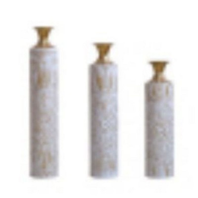 Infurnic Decorative Vases 3PCS Twigs Dried Flowers Antique Worn Vases, High Independent Stand for Living Room, Entryway, Beige, 20.87"*7.87"*35.83