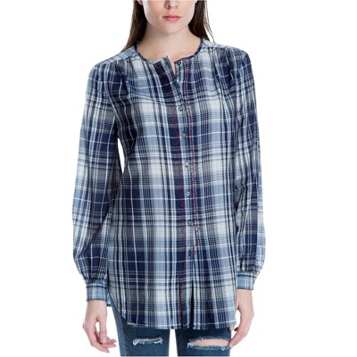 Max Studio London Womens Tunic Button Up Shirt
