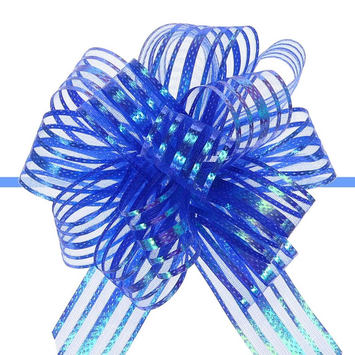 Unique Bargains Bright Metallic Gift Wrapping Large Pull Bow Ribbon for Wedding 5 Pcs