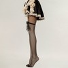 Anna-Kaci Women's Sheer Thigh High Stockings with Oversized Organza Bow Accents and Soft Stretch Fit for Elegant Feminine Styling - 3 of 4