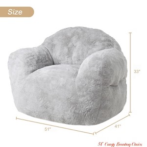 Bean Bag Chair, 51" Comfy Beanbag Chairs for Adults & Kids w/ High-Density Foam Filler, Sofa Chair w/ Armrests, Soft Plush Lounge Floor Chair - 1 of 4