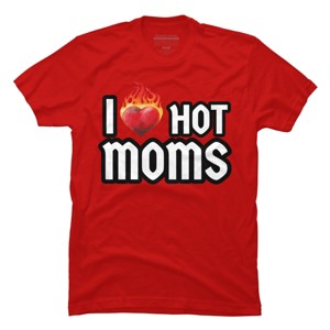Men's Design By Humans I Love Hot Moms Heart By Metavera T-Shirt - 1 of 2