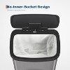 13 Gallon/50 Liter Metal Large Trash Can with Lid, Suitable for Kitchen, Office, Bedroom Trash Can - 4 of 4