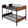 Full Over Full Bunk Bed with Safety Rail and Built-in Ladder for Bedroom - 4 of 4