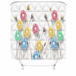 Small Flowers Of Various Colors Shower Curtains for Bathroom Waterproof Fabric Bath Curtain Durable Soft Stylish Bathroom Decor 72x72 Inch - 1 of 1