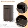 Syemin Decorative Storage Cabinets 10-Gallon Tilt-Out Trash Cabinet, Wooden Garbage Recycling Cabinet, Kitchen Organizer, Brown, 19"*13.8"*34.3" - 4 of 4