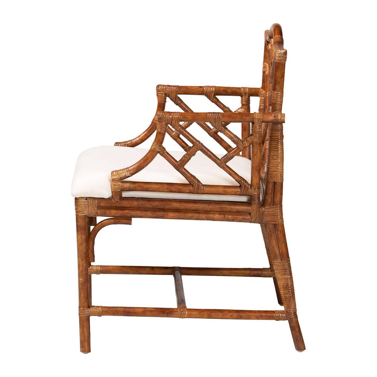 bali & pari Aella Marbled Tortoise Natural Rattan Dining Chair Marbled Tortoise Brown/White - thumbnail 3