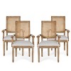 Set of 4 Maria French Country Wood and Cane Upholstered Dining Chairs - Christopher Knight Home - 2 of 4