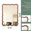 ChicFurnit Decorative Wall Mirror Wavy Design Solid Wood Frame for Home Entryway, Brown, 43.2"*32.7"*1.7" - 3 of 4