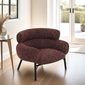 Royal Hampton Sofa Chair, Curved Back Maroon Red Tweed Fabric, Black Metal Legs - 1 of 1