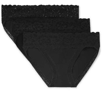 Amylia Allover Lace Pack High Cut Black High Cut Panties (Pack of