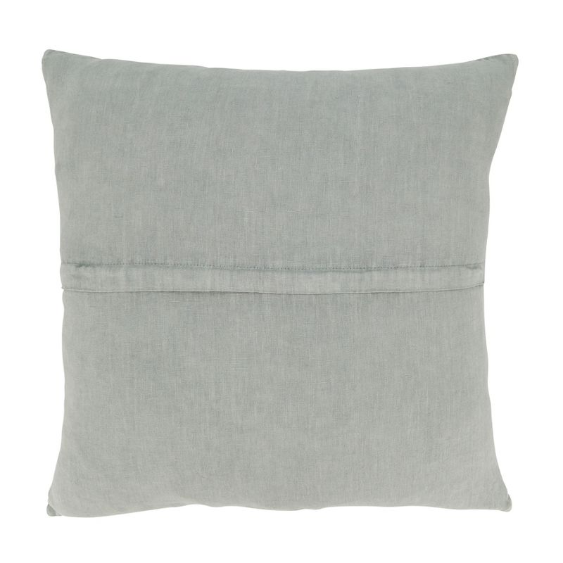 Saro Lifestyle Linen Ruffled Design Throw Pillow, Blue, 20"x20", 2 of 4