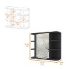 Vynxaria Medicine Cabinet With Six Shelves, Mirror Cabinet£¬Black - 4 of 4