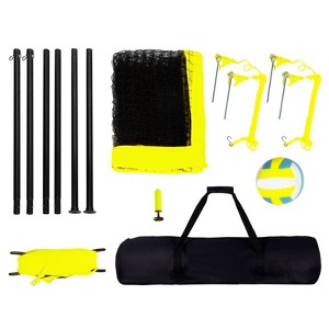 VEVOR Outdoor Portable Volleyball Net System, Adjustable Height Steel Poles, Professional Volleyball Set with PVC Volleyball, Pump, Carrying Bag - 1 of 4