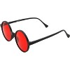 Oversized Round Sunglasses Hippie Color Lens Retro Circle Glasses Men and Women (Red) - 3 of 4