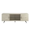70" MDF 2-Door Mid-Century Modern TV Stand with Glass Shelf, Soft-Close Hinges, and Cord Management for Living Room and Bedroom - 2 of 4