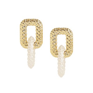 SOHI Women's White Link Drop Earrings - 1 of 3