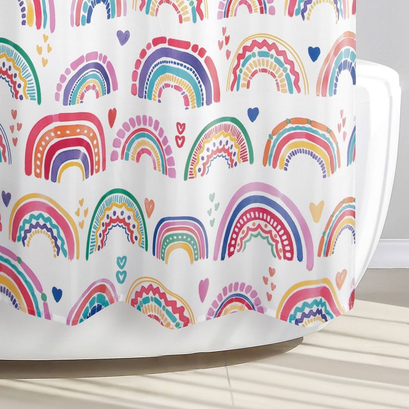 Rainbow Hearts Kids&#39; Shower Curtain - Allure Home Creations, 6 of 9