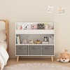 Racxily Kids Bookshelf with 3 Fabric Bins, Modern Children's Bookcase with Storage for Toys and Books, Toddler Book Organizer Shelf - 4 of 4