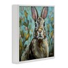 Stupell Industries Rabbit Portrait Botanical Blooms Black Framed Giclee Art - 3 of 4