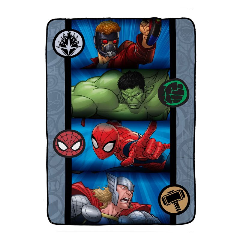 Marvel Avengers Full Bed Kids&#39; Blanket Gray, 1 of 5