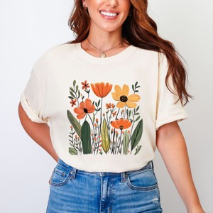 Simply Sage Market Orange Wildflowers Garment Dyed Tee - 1 of 4