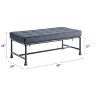 TiramisuBest Classic Cherry Wood Entryway Bench with Fabric Upholstered Seat, 1-Piece Dining Furniture, Traditional Style - 3 of 4