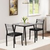 Compact 3-Piece Farmhouse Dining Set, Square Kitchen Table with 2 Padded Chairs, Metal Frame Small Space Furniture for Apartments & Studios - 3 of 4