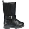 bebe Toddler Girl's Tall Comfortable Round Toe High Boots with Knit Panel and bebe Rivet with Buckle Strap - 2 of 4