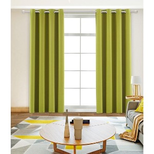 Ruthy's Textile Thermal Room Darkening Blackout Window Curtain Grommet Panel Pair - 1 of 4