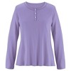 Collections Etc Super Soft Henley Pj Top - 2 of 4