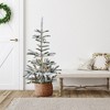 Northlight Real Touch™️ Pre-Lit Slim Flocked Nordmann Fir Artificial Christmas Tree - 4.5' - Warm Clear LED Lights - image 2 of 4