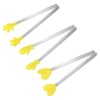 Unique Bargains Stainless Steel Silicone Tips Heart Hand Glove Shape Mini Food Tongs 3 Pcs - 3 of 4