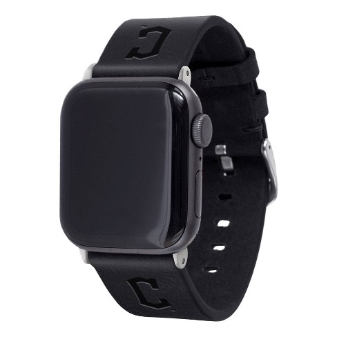 MLB Cleveland Guardians Leather Apple Band - Black - image 1 of 4