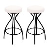 NicBex Modern Backless Bar Stools Set of 2,Round Velvet Padded Stool Chair,Counter Height Bar Stools for Kitchen Island & Dining Area - 2 of 4